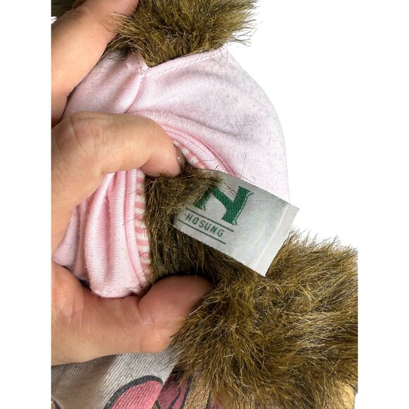 Vintage Hosung Plush Monkey Doll In Pink Pajamas & Hat‎ 12 Inches With Pacifier - Picture 5 of 6